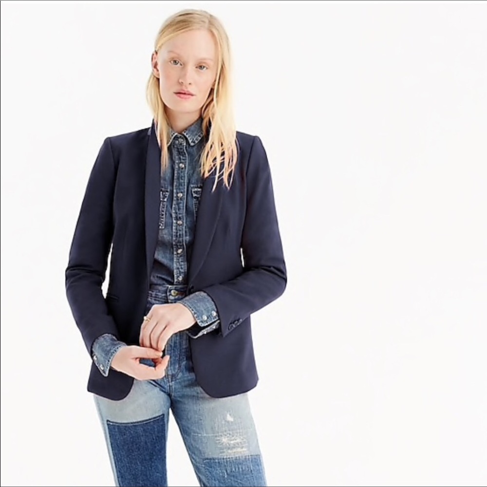 J. Crew navy shawl collar Parke Blazer